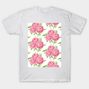 Peony bouquet watercolor pattern T-Shirt